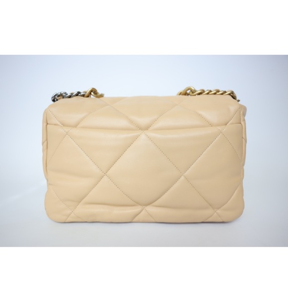 Chanel 19 Large, Beige Lambskin With Gold Hardware - Picture 12 of 17
